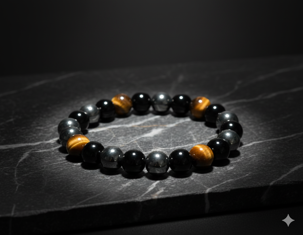 Triple Protection Bracelet 8mm for Protection & Positive Energy