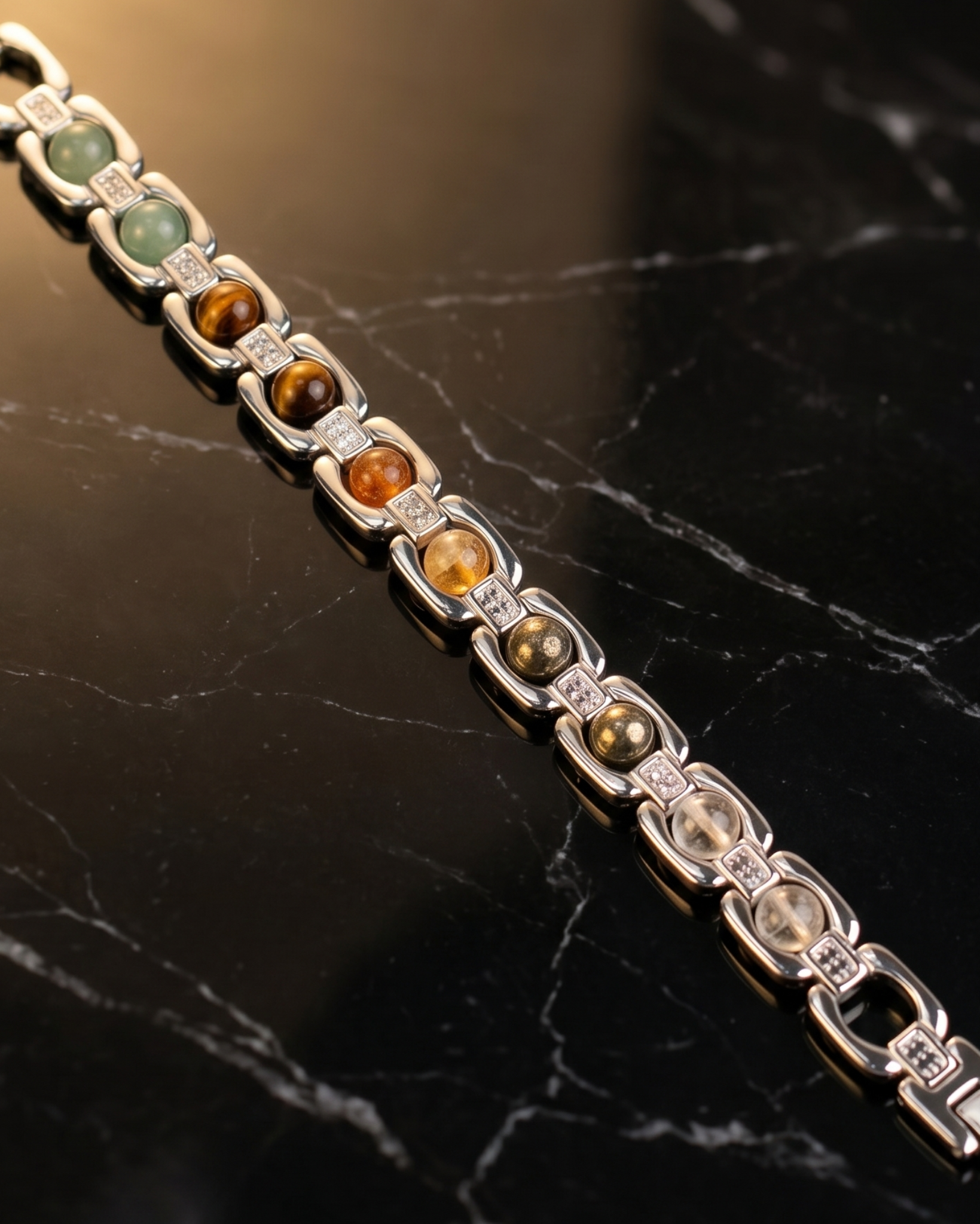 Dhan Yog Metal Bracelet 8mm – Wealth Attraction Crystal Bracelet for Prosperity & Positive Energy
